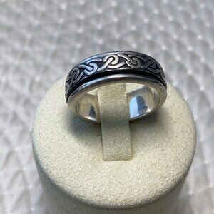 Heavy Sterling Silver 925 Spinner Ring – Celtic Design – 8.2g